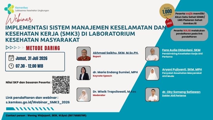 BBLKL Salatiga Gelar Webinar Implementasi SMK3 di Laboratorium Kesehatan Masyarakat